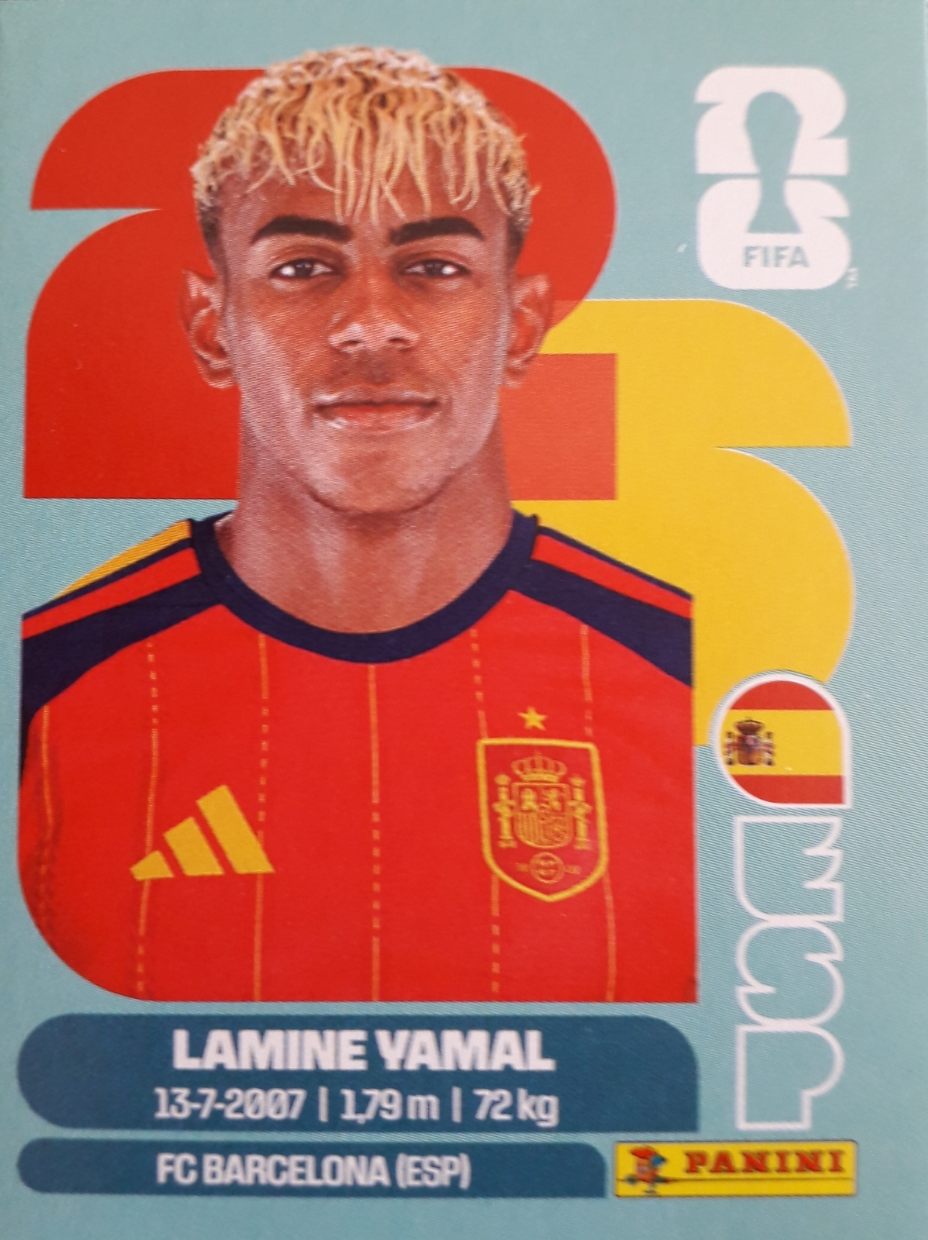 Lamine Yamal — Cromo Panini Mundial 2026